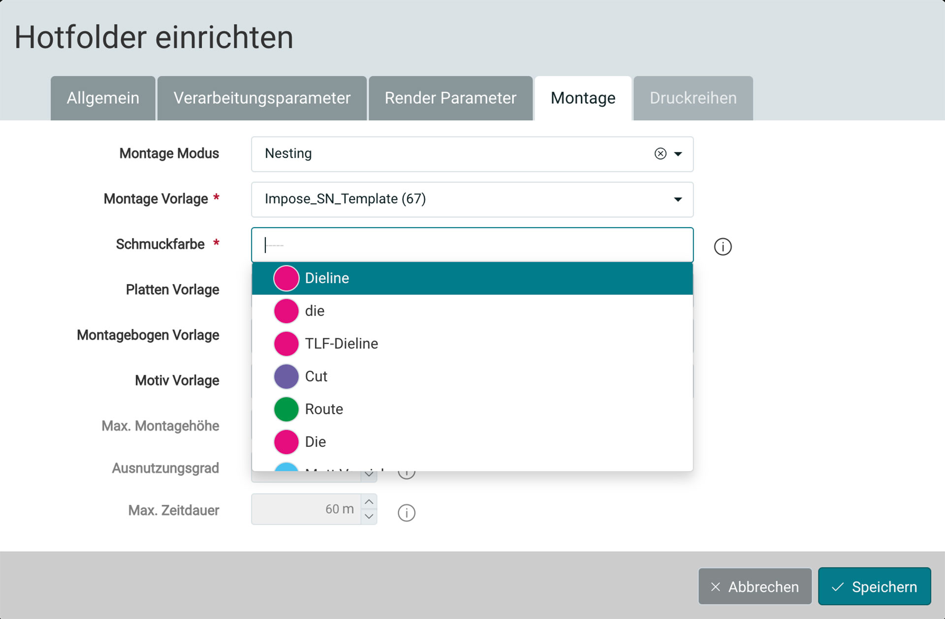 Markierungen für beidseitiges Nesting